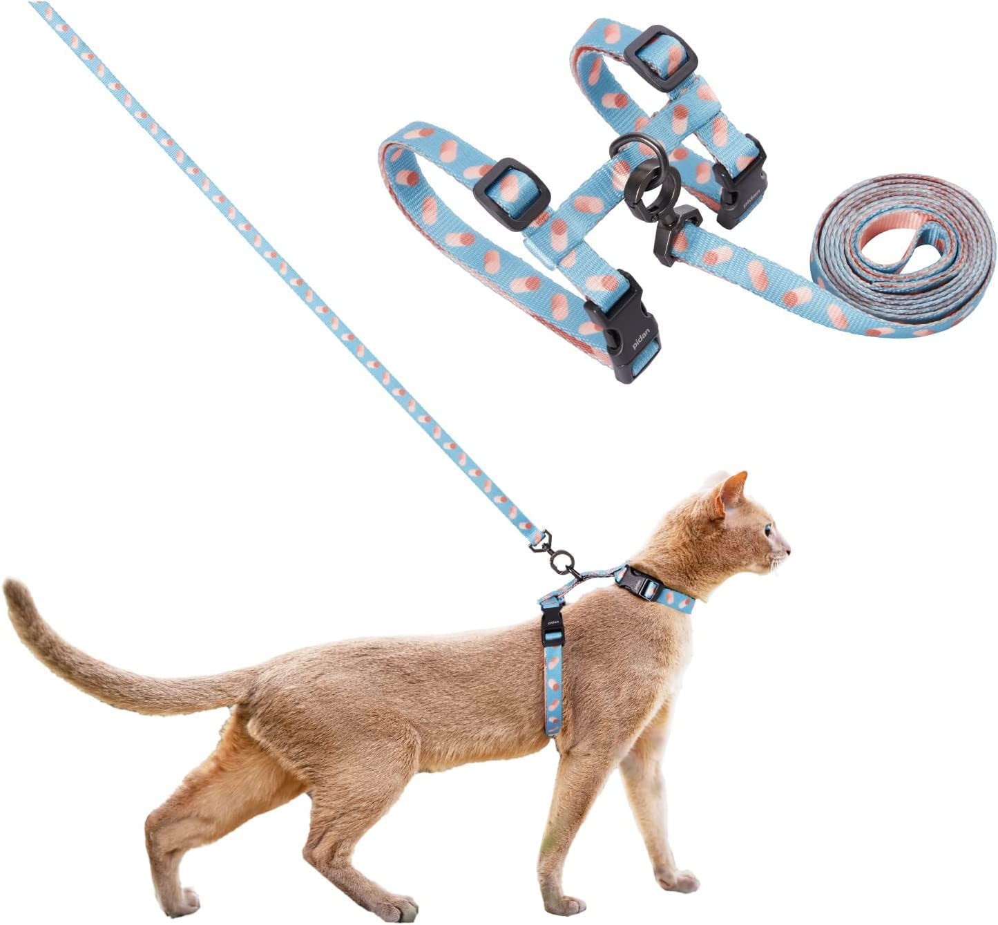 Pidan Cat Harness & Leash Set, Cats Escape Proof Adjustable Kitten Harness for Large Small Cats