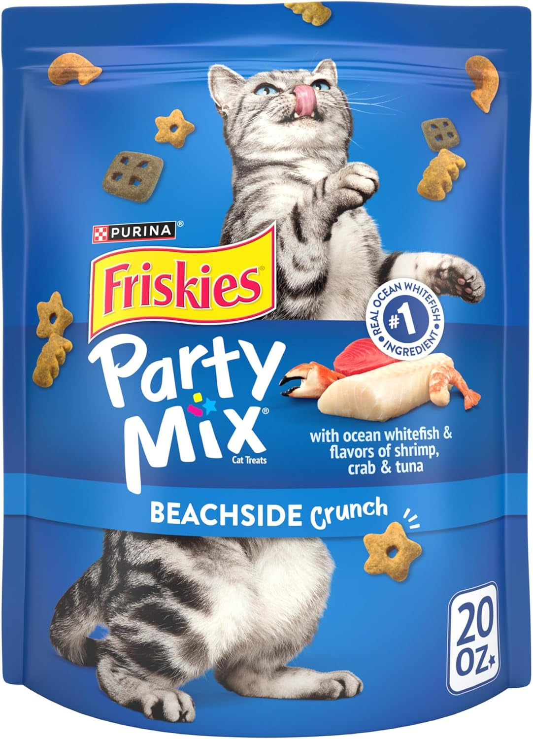 Purina Friskies Cat Treats, Party Mix Beachside Crunch - 20 Oz. Pouch