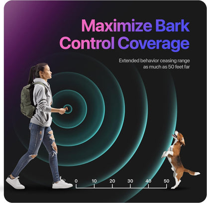 NPS Dog Bark Deterrent Devices W/ 3X Sonic Emitters 50Ft Range | Professional Dog Training Tool, anti Bark Device for Dogs |Best Behavior Aid - Barking Silencer Indoor & Outdoor, Rechargeable