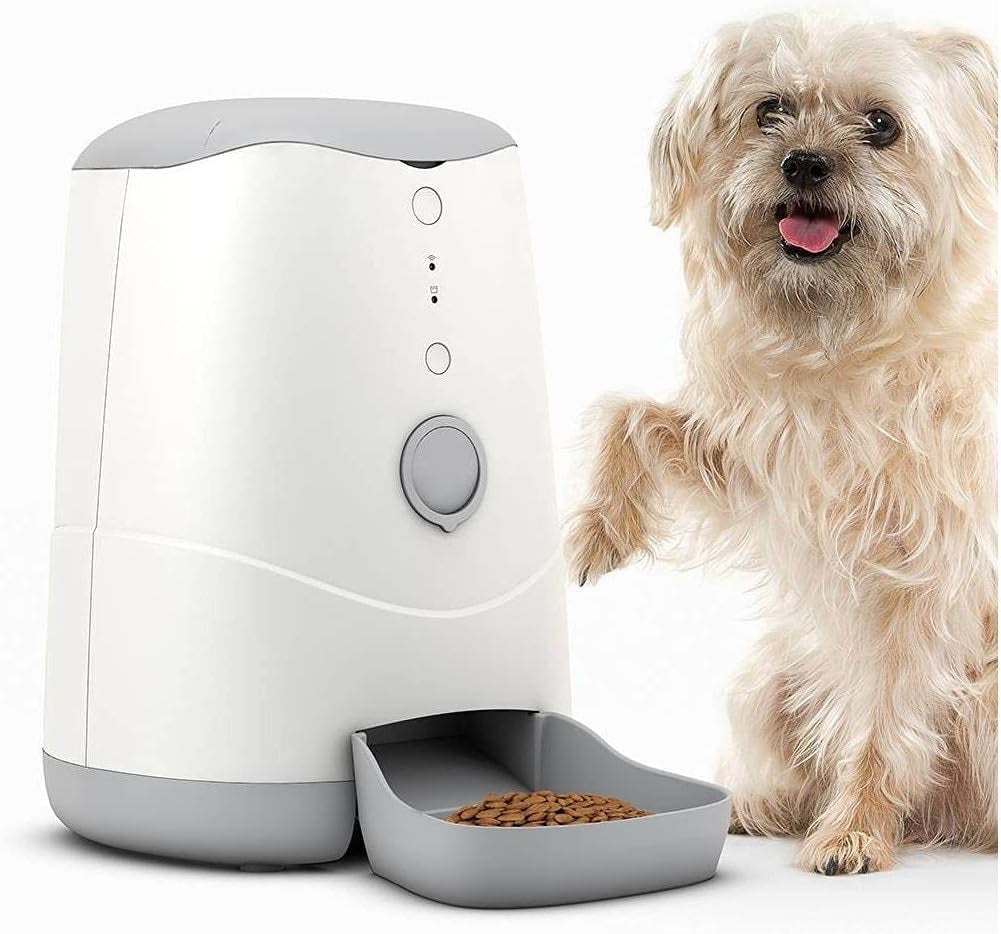 Sakar Pet Genius Smart Wi-Fi Video 7L Pet Feeder with Camera, White