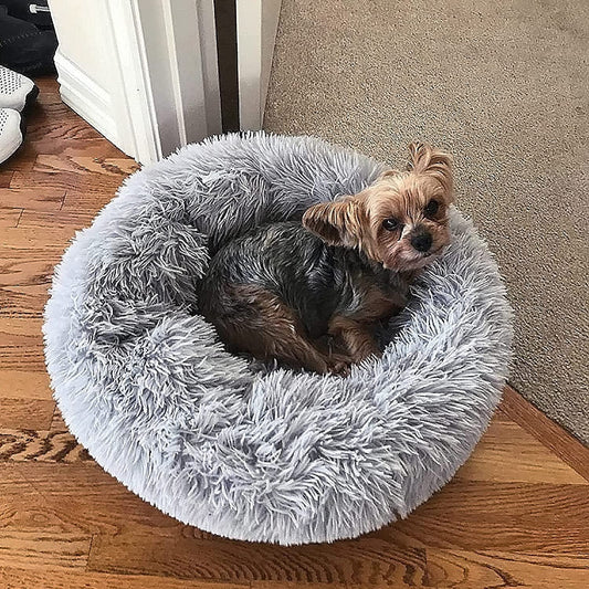 Nononfish Dog Bed for Small Dogs，Gray Cute Plush Dog Bed ，19 Inches anti Anxiety Puppy Bed Washable，Machine Washable Fits up to 15 Lbs Pets Beds for Small Dog.