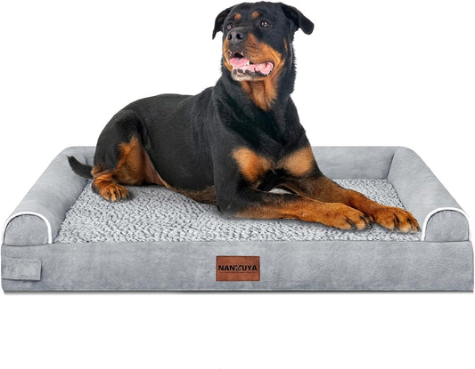 Large Dog Bed Orthopedic Washable: Beds Bolster XL Bed Big Xlarge Dogs Memory Foam Sofa Couch Waterproof Removable Cover