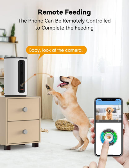 WOPET 300° Dog Camera with Treat Dispenser, [New 2024] 5G Wifi Pet Camera Treat Tossing for Cats and Dogs, 1080P HD with Night Vision, 2-Way Audio for Monitoring Your Pet on Phone App