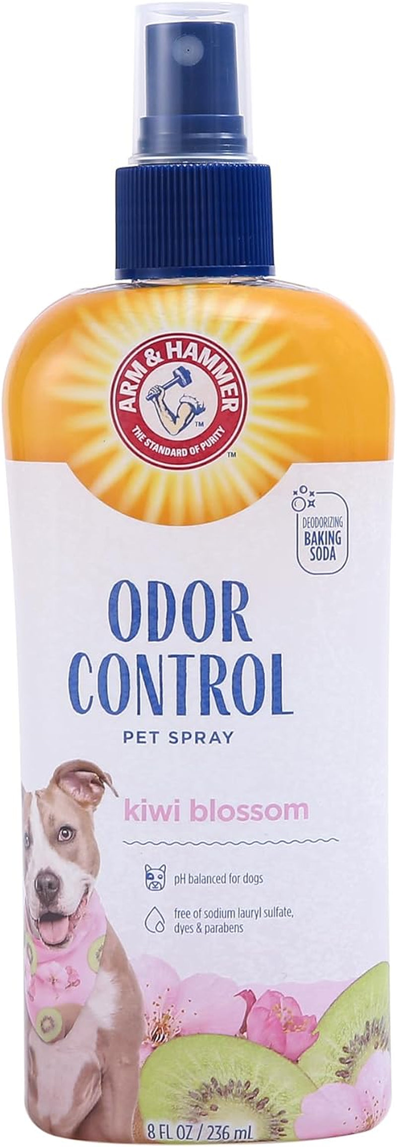 Arm&Hammer for Pets Super Deodorizing Spray for Dogs, Best Odor Eliminating Spray for All Dogs&Puppies|Arm & Hammer Baking Soda Formula with Kiwi Blossom Scent,8 Fl Oz (Pack of 2) Packaging May Vary