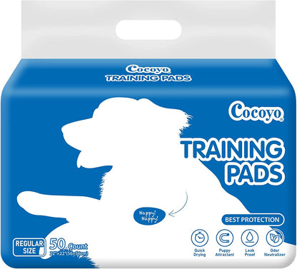 COCOYO Best Value 22"X22" Dog Training Pads 50 Count | Dog Pee Pads | Super Absorbent Puppy Pads,White