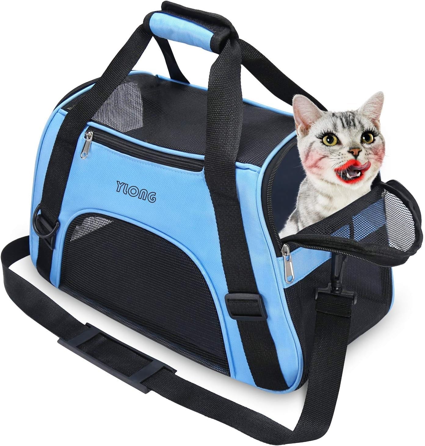 Cat Carrier Airline Approved Pet Carrier,Soft-Sided Pet Travel Carrier for Cats Dogs Puppy Comfort Portable Foldable Pet Bag,Airline Approved