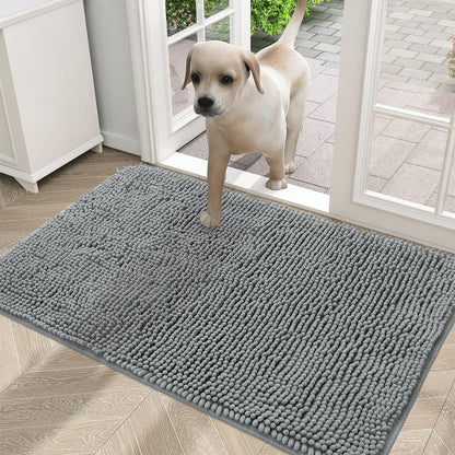 OLANLY Dog Door Mat for Muddy Paws, Absorbs Moisture and Dirt, Non-Slip Washable Mat, Quick Dry Microfiber, Mud Mat for Dogs, Entry Indoor Door Mat for inside Floor(24X16 Inches, Atlantic Blue)