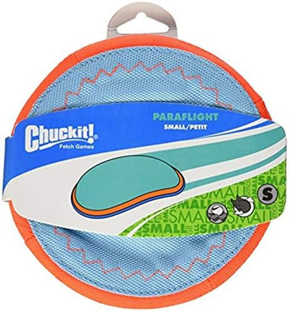 Chuckit! Paraflight Flying Disc Dog Toy, Small (6.75"), Orange and Blue