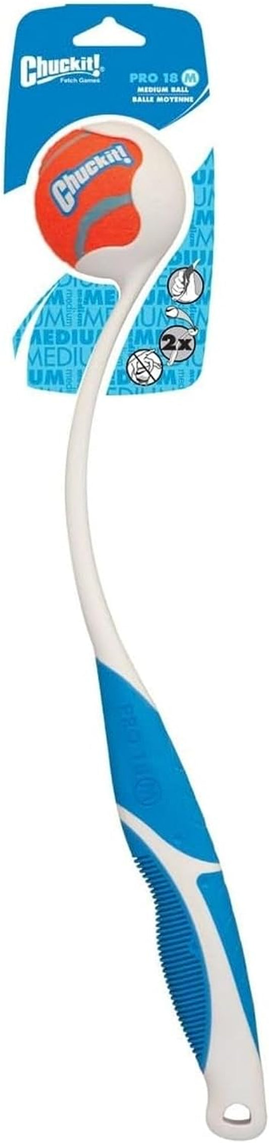 Chuckit Pro 18M Dog Ball Launcher, 18" Length, Includes Medium Ball (2.5") for Dogs 20-60 Pounds