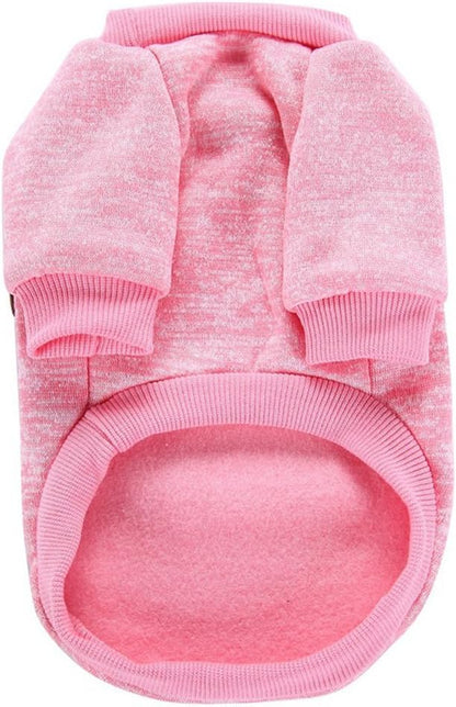 Jecikelon Pet Dog Clothes Soft Thickening Warm Pup Dogs Shirt Winter Puppy Sweater (Pink, M)