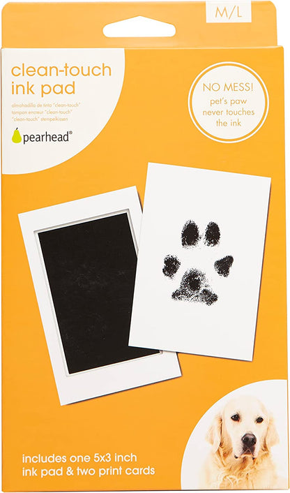 Pearhead Pet Clean-Touch Ink Pad, Medium/Large, Black Ink Pad for Cats or Dogs, Pet Owner, Pet Owner Must Have Item, Pet Memory Keepsake, for Medium to Large Pets