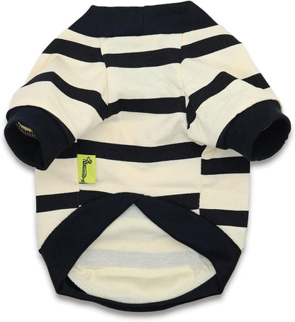 Small Puppy Clothes for Boys Dogs Puppy Striped Tshirt French Boston Terriers Clothes, XS, White