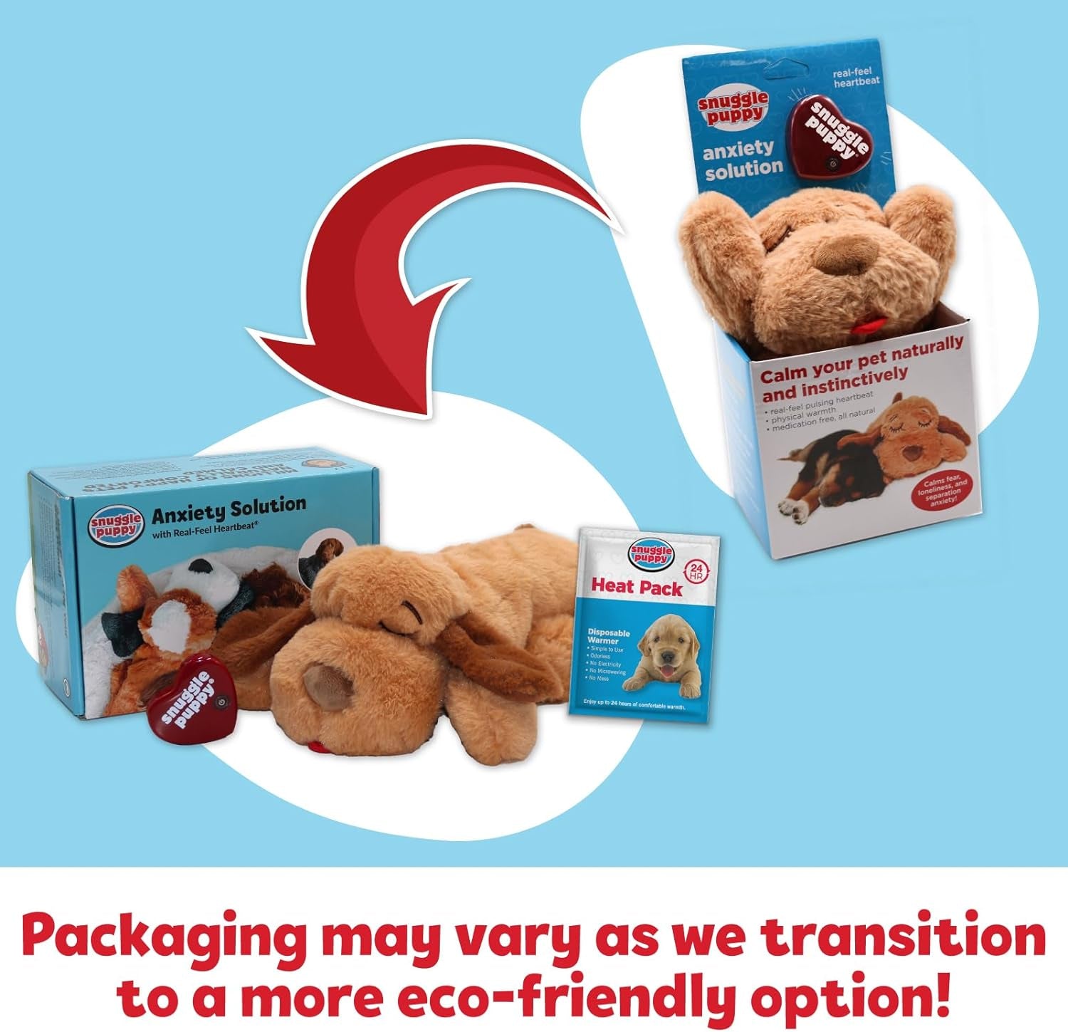 Smartpetlove Limited Edition - Original Snuggle Puppy Heartbeat Stuffed Toy for Dogs. Pet Anxiety Relief and Calming Aid, Comfort Toy for Behavioral Training in Sleeping Biscuit