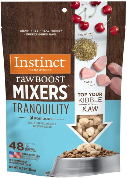 Instinct Raw Boost Mixers Freeze-Dried Dog Food Topper with Functional Ingredients - Tranquility, 12.5 Oz. Bag