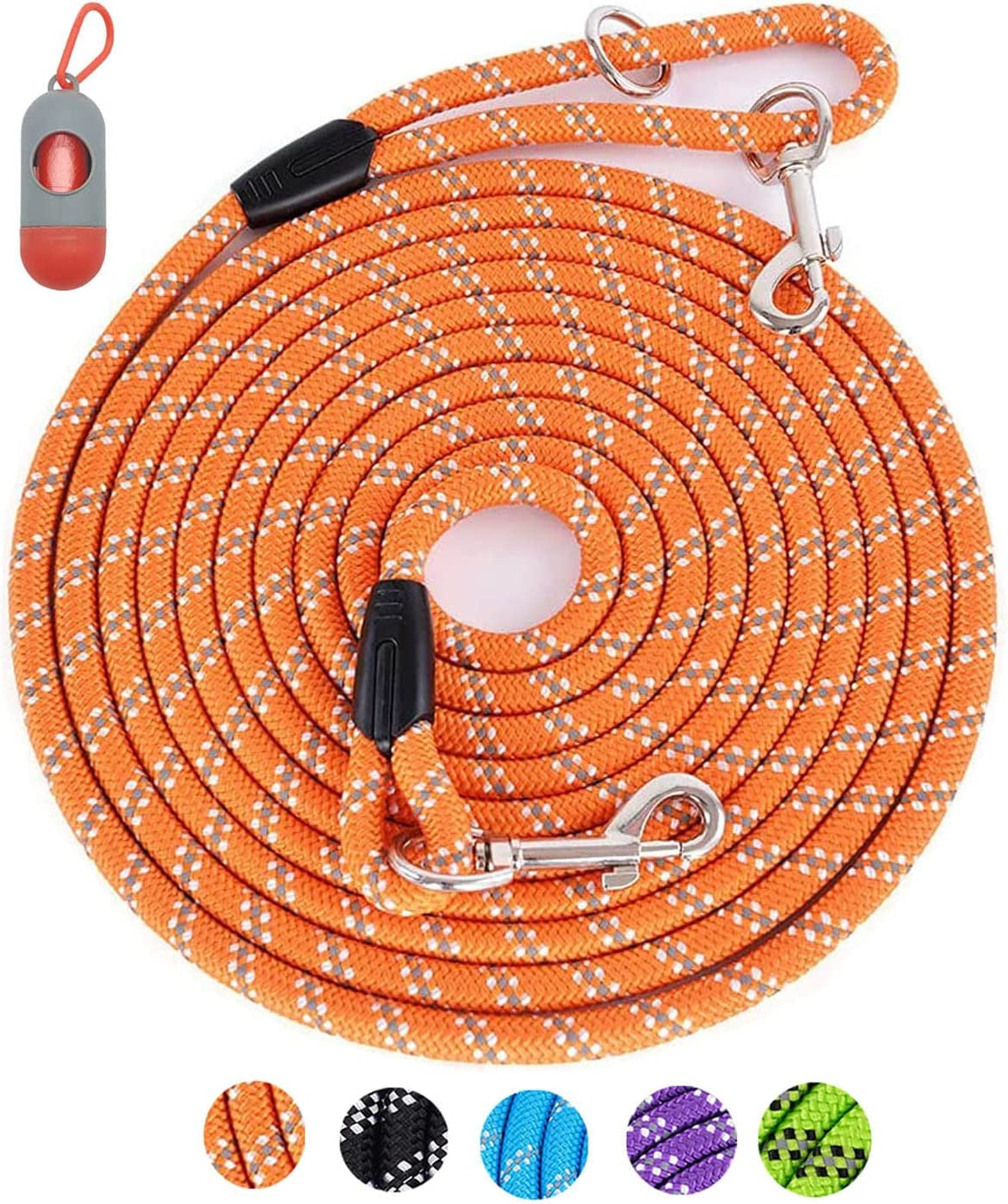 Long Rope Leash for Dog Training 10FT 16FT 30FT 50FT 100FT, Reflective Threads Check Cord Recall Training Dog Lead for Large Medium Small Dogs, Dog Tie-Out Cable for Playing, Camping, or Yard