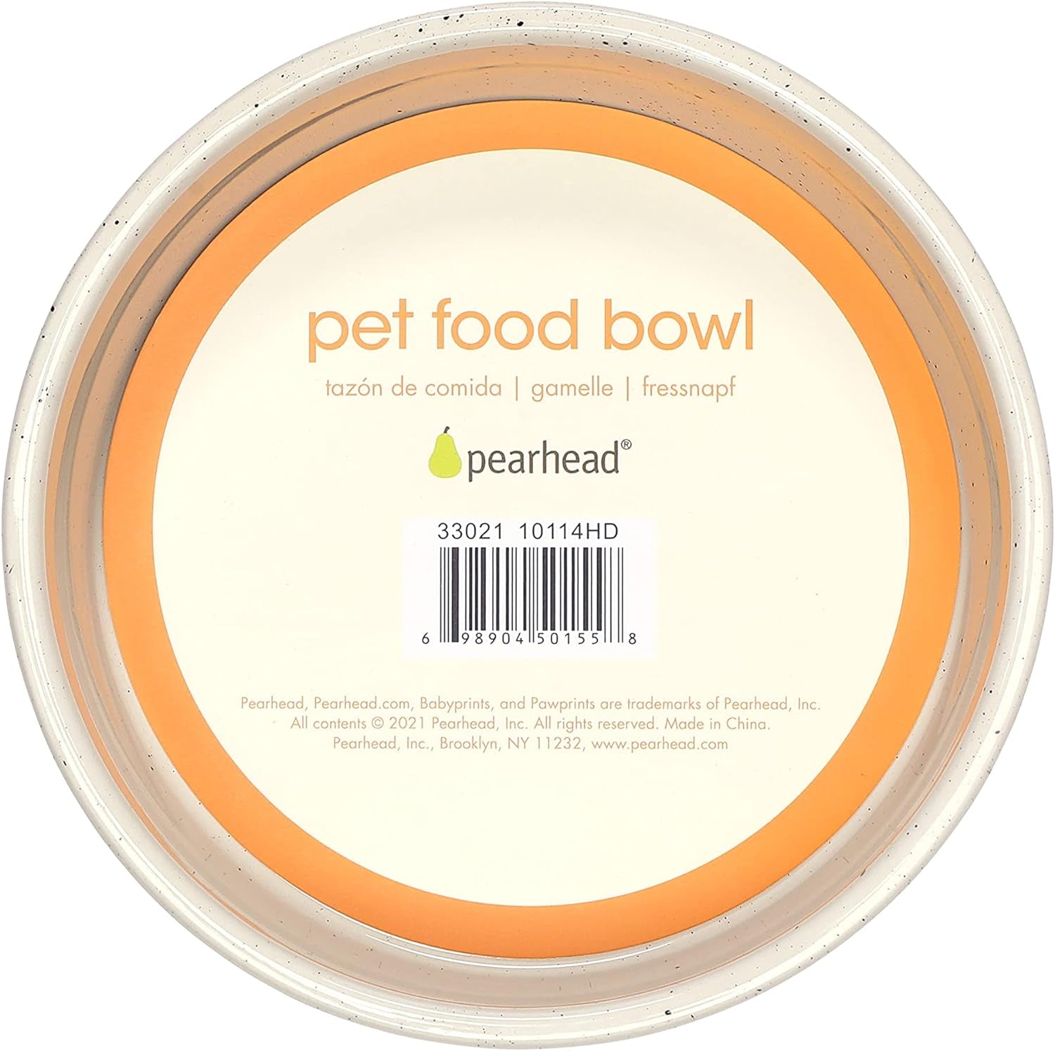 Pearhead Bone Appetit Ceramic Dog Bowl, Medium Food or Water Bowl, Pet Dish, Microwave and Dishwasher Safe, Pet Owner Essentials, Holds 2 Cups