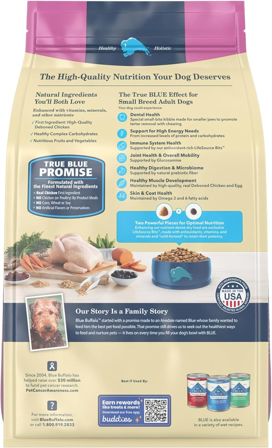 Blue Buffalo Life Protection Formula Natural Adult Small Breed Dry Dog Food, Chicken and Brown Rice 5-Lb Trial Size Bag