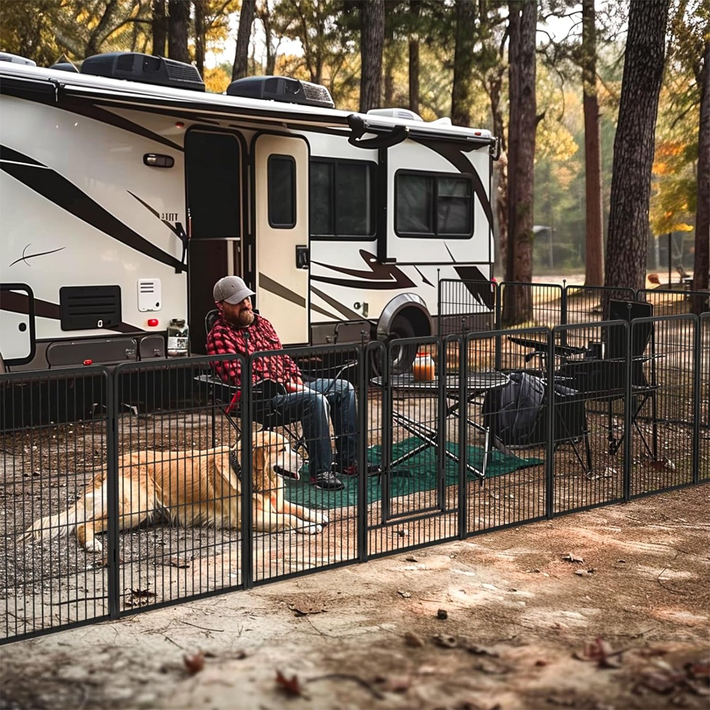 FXW Instant Dog Playpen Designed for RV Trips, 40" Height for Large Dogs│Patented