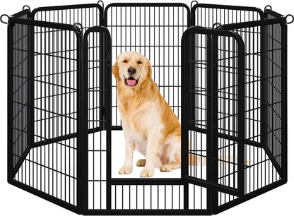 Yaheetech Dog Playpen Outdoor, 8 Panel Fence 40" Indoor Pen for Large/Medium/Small Dogs Animals Heavy Duty Pet Exercise Pen for Puppy/Rabbit Portable Playpen for RV Camping Garden Yard