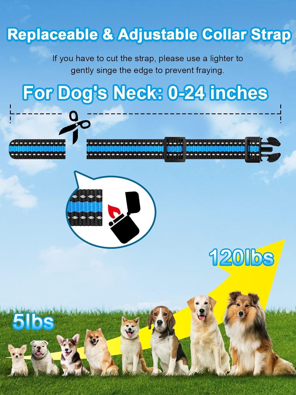 Bousnic Dog Shock Collar 2 Dogs (5-120Lbs) - 3300 Ft Waterproof Training Collar for Dogs Large Medium Small with Rechargeable Remote, Beep (1-8) Vibration (1-16) and Humane Shock (1-99) Modes