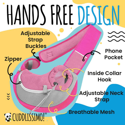 Pet Sling Carrier - Small Dog Puppy Cat Carrying Bag Purse Pouch - for Pooch Doggy Doggie Yorkie Chihuahua Baby Papoose Bjorn - Hiking Travel Front Chest Body Holder Pack to Wear (Green)