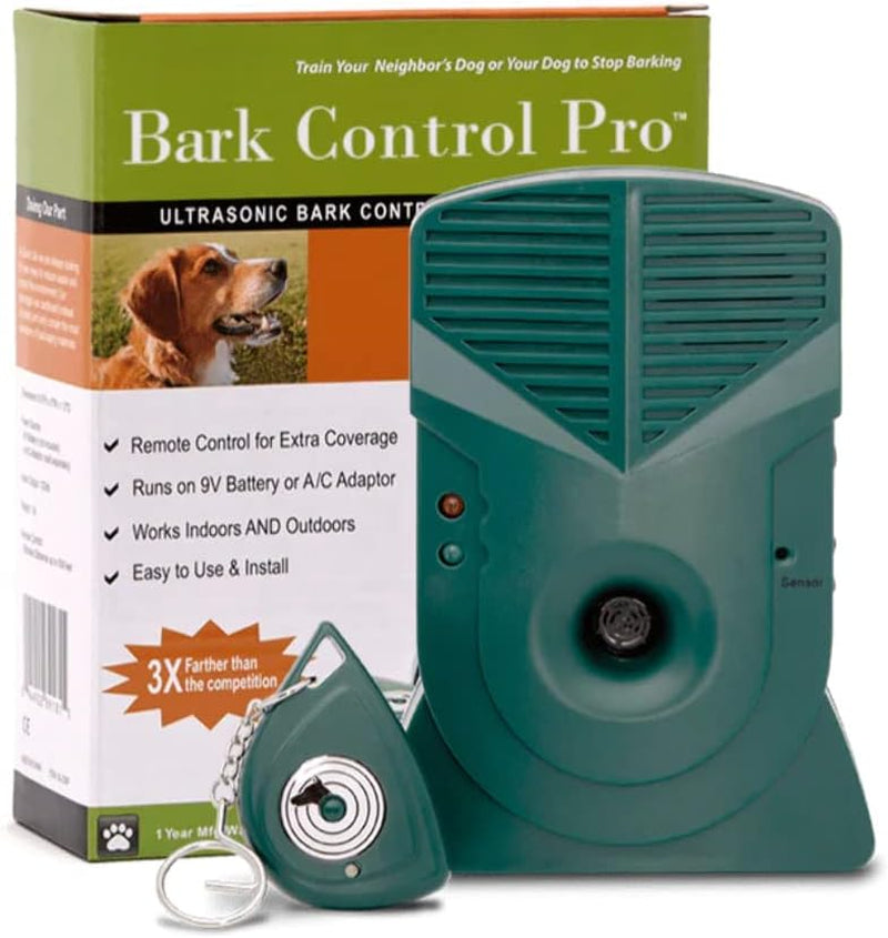 Good Life, Inc. Bark Control Pro | Stops Barking up to 150 Ft. | Humanely Stop Barking Dogs | Automatic Bark Detection | Includes Remote Control, Rain Jacket & 5-Ft. Adapter