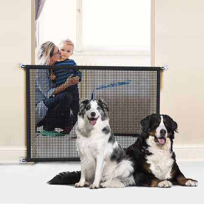 Dog Gate for Stairs Pet Gates for the House: Dogs Screen Mesh Gate for Doorways Stairways Indoor Safety 29 Inches Tall, 41 Inch Wide