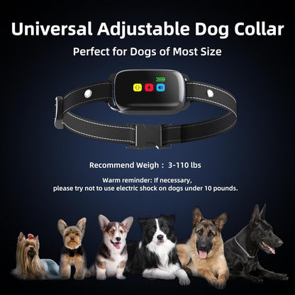 Shock Collar for Dog - Training E Collar with Remote for Small Medium Large Dog 5-15 20-30 40-60 60-100 Lbs Waterproof Wireless Rechargeable Electric Correction Collar with Beep, Vibration, Safe Shock