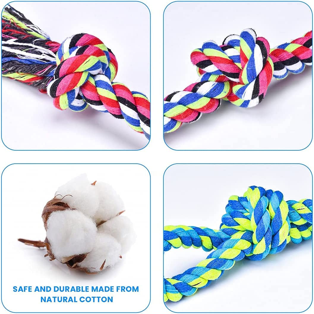 Dog Rope Toys for Large and Medium Aggressive Chewers, 2 Pack Heavy Duty Dog Rope Toy for Large Breed, Indestructible Dog Chew Toys, Tug of War Dog Toy, 100% Cotton Teeth Cleaning