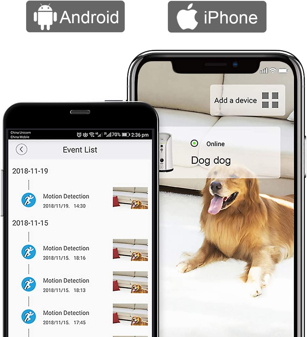 SKYMEE Petalk AI II Dog Camera Automatic Treat Dispenser, 5G Wifi Full HD Pet Camera with 180° Pan Full-Room View