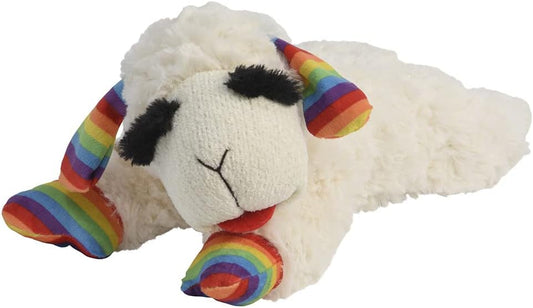 Multipet Rainbow Lamb Chop Plush Dog Toy, Medium, 10.5"