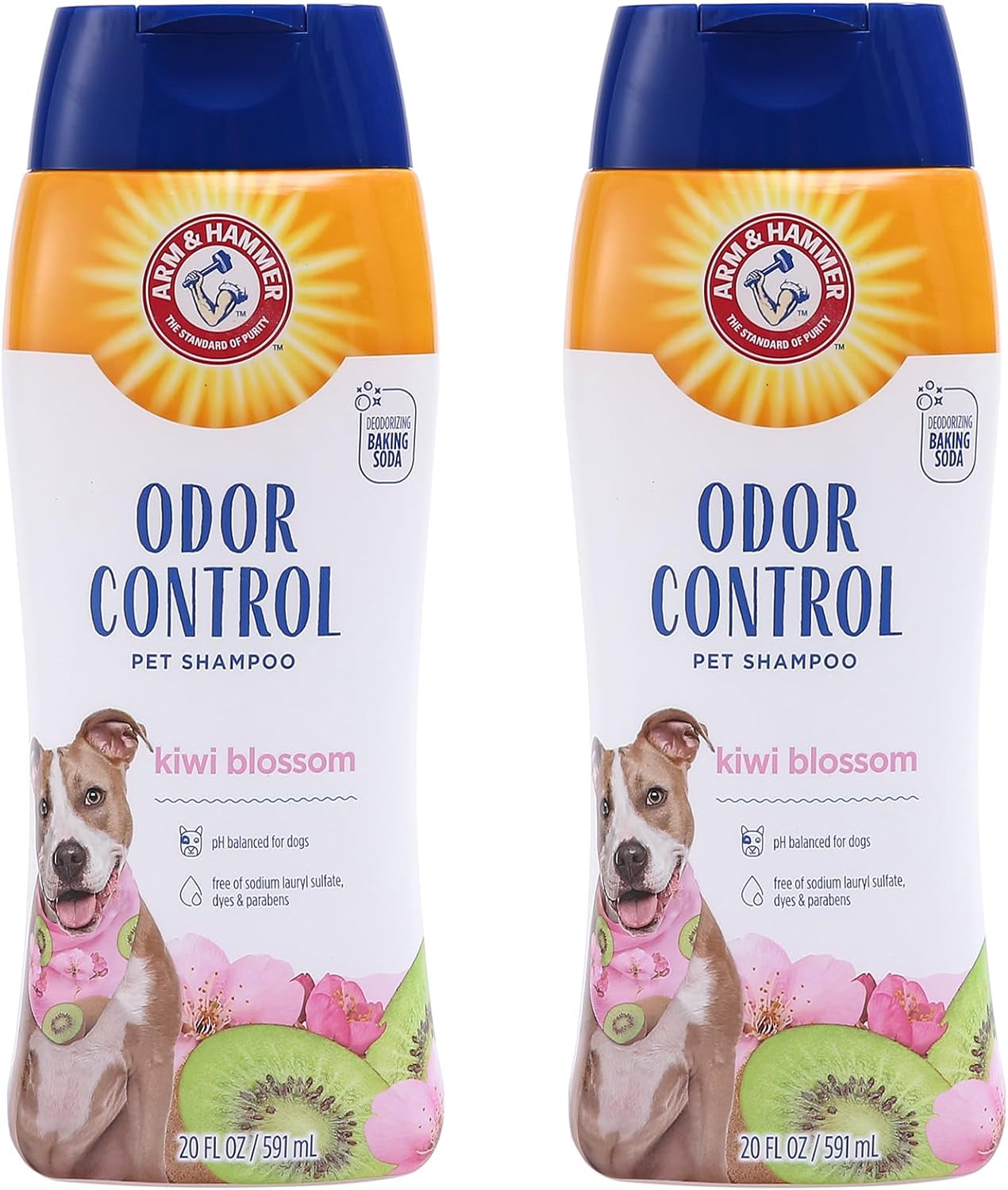 Arm & Hammer for Pets Super Deodorizing Shampoo for Dogs | Best Odor Eliminating Dog Shampoo | Great for All Dogs & Puppies, Fresh Kiwi Blossom Scent, 20 Oz, 2-Pack