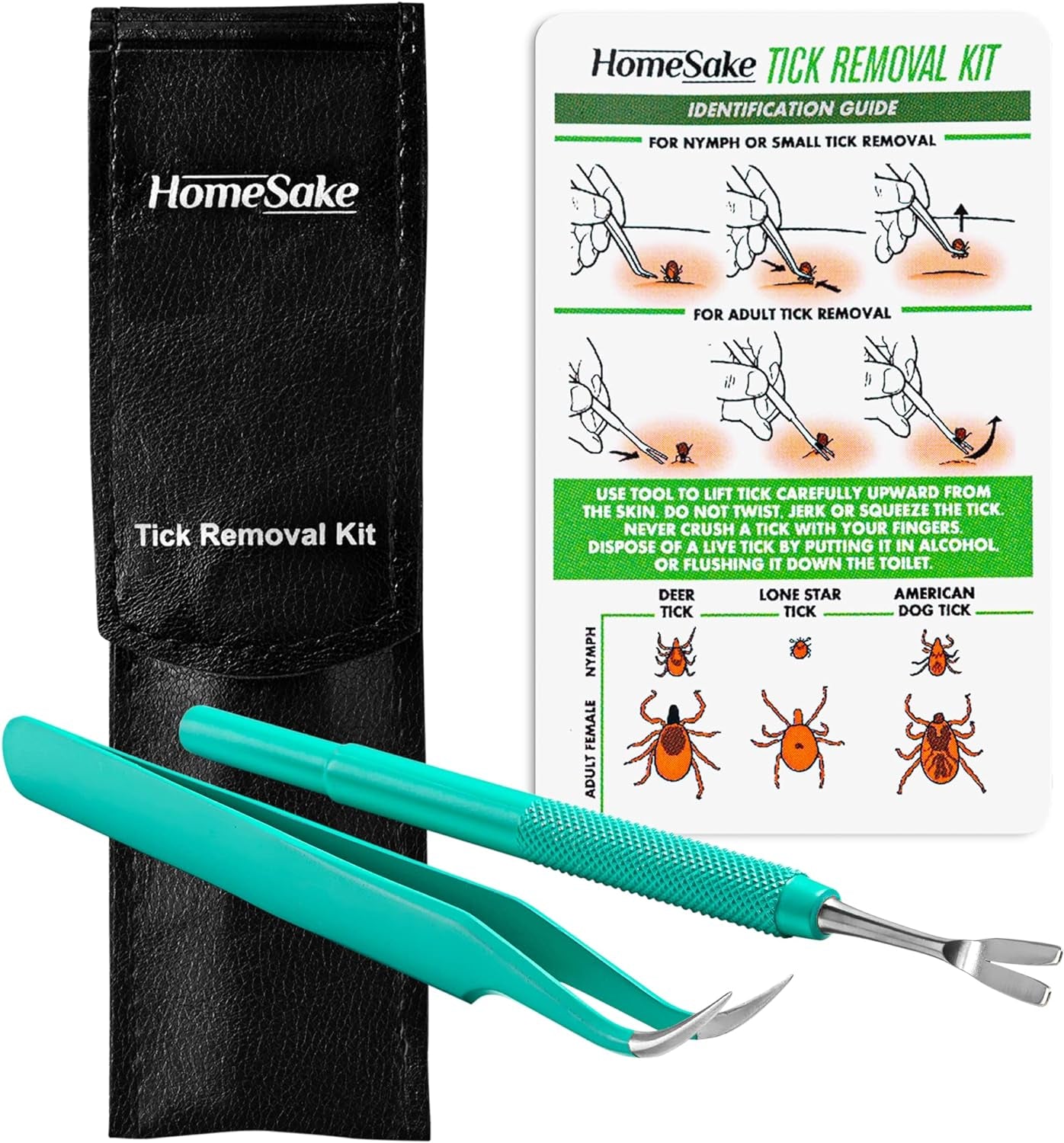 Tick Remover Tool and Tweezer Set for Humans- Pets Stainless Steel Cat and Dog Tick Removal Kit W/Storage Pouch Safe Tic Control Puller for Complete Removal of Big and Small Ticks (4 Pack)