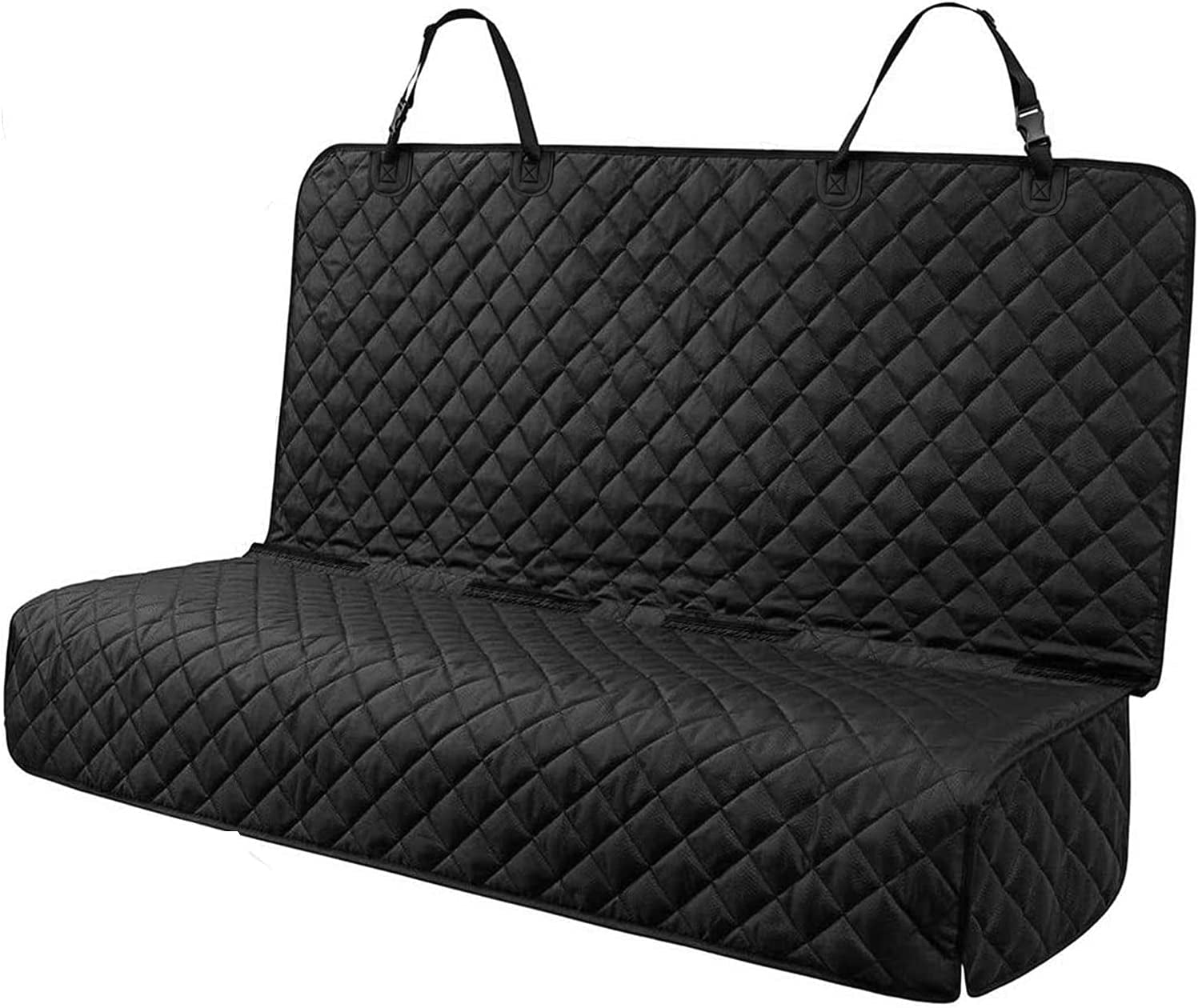 PETICON Waterproof Scratchproof Pet Bench Seat Covers for Cars, Trucks, Suvs, Nonslip Durable Back Seat Cover for Dogs, Washable Backseat Protection, Black