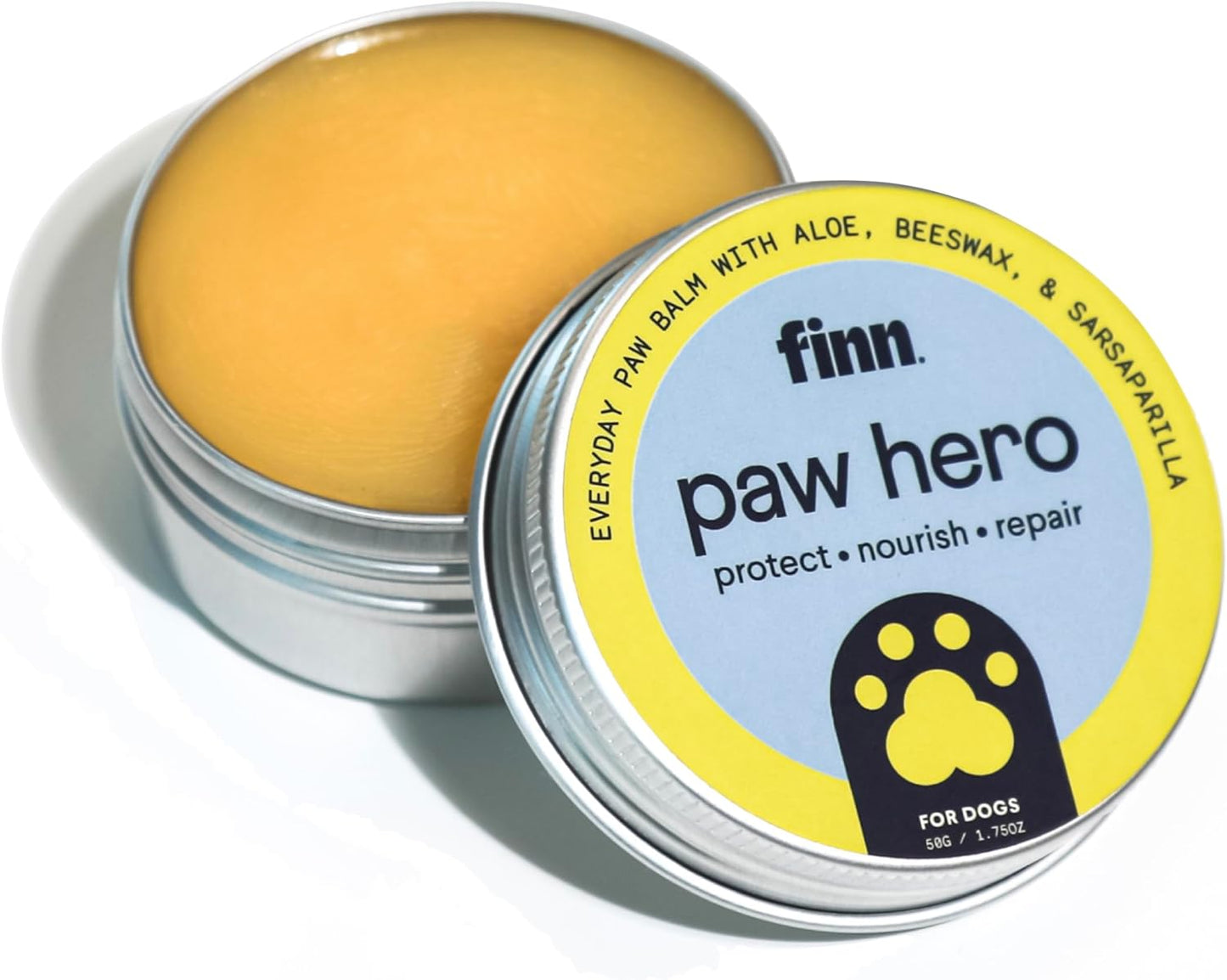 Finn Paw Hero | Natural Revitalizing Dog Paw Balm | Protect, Nourish & Repair Paws from Pavement, Dryness, & Spring Adventures - 1.75 Oz