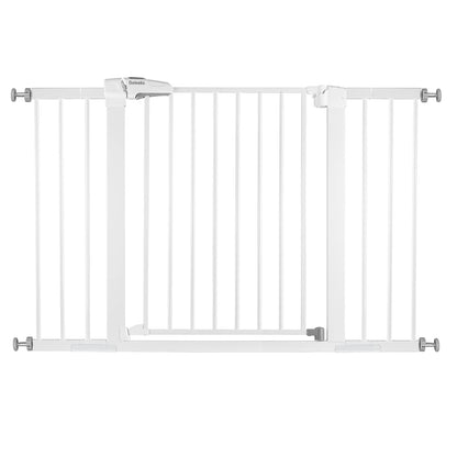 BABELIO Metal Baby Gate Dog Gate 29''-48'' Auto Close Extra Wide Pet Gate for Stairs & Doorways, Pressure Mounted Walk Thru Child Gate with Door, NO Need Tools NO Drilling, with Wall Cups