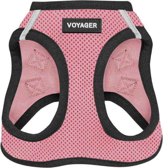 Voyager Step-In Air Dog Harness - All Weather Mesh Step in Vest Harness for Small and Medium Dogs by Best Pet Supplies - Pink Base, XS