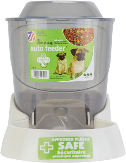 Van Ness Pets Extra Small Auto Gravity Feeder, 1.5 Pound Capacity for Dogs and Cats, White