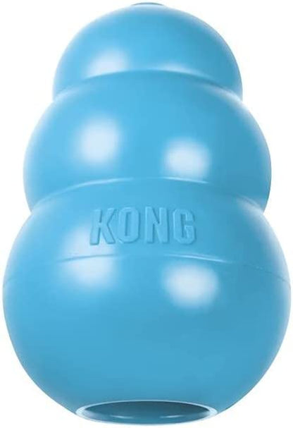 KONG Puppy - Natural Teething Rubber Chew Toy for Dogs - Stuffable Dog Toy for Extended Playtime - Chew & Fetch Toy for Puppies - for Medium Puppies - Blue