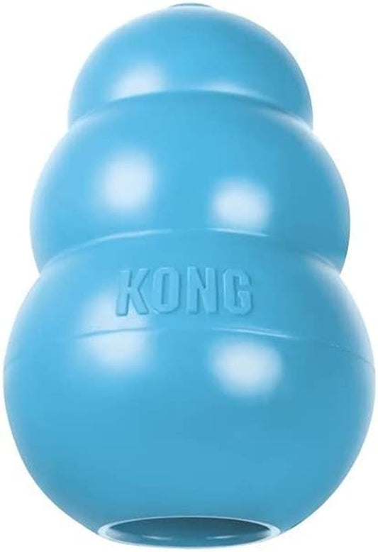 KONG Puppy - Natural Teething Rubber Chew Toy for Dogs - Stuffable Dog Toy for Extended Playtime - Chew & Fetch Toy for Puppies - for Small Puppies - Blue