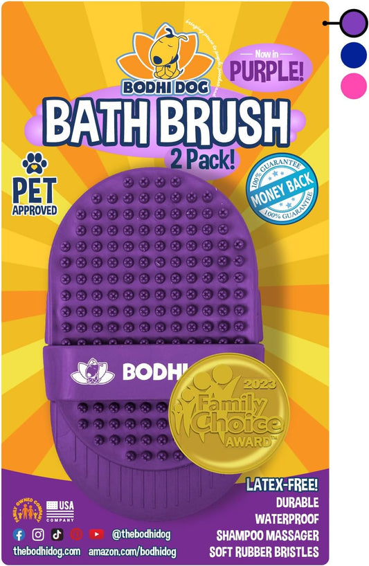 Bodhi Dog Shampoo Brush | Pet Shower & Bath Supplies for Cats & Dogs | Dog Bath Brush for Dog Grooming | Long & Short Hair Dog Scrubber for Bath | Professional Quality Dog Wash Brush