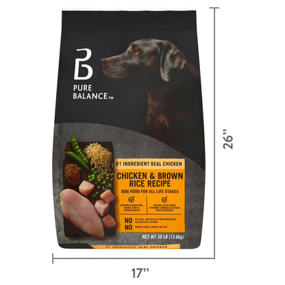 Pure Balance Chicken & Brown Rice Recipe Dry Dog Food, 30 Lbs