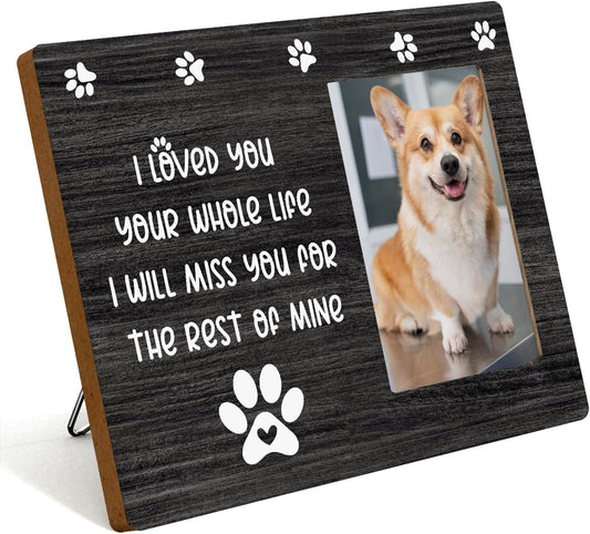 Pet Memorial Gifts for Dogs, Cat Memorial Gifts for Loss of Cat, Pet Loss Sympathy Gift Picture Frame, Pet Loss Gifts, Pet Remembrance Gift Dog Cat Memorial Photo Frame for Wall Desk Shelf Table Decor