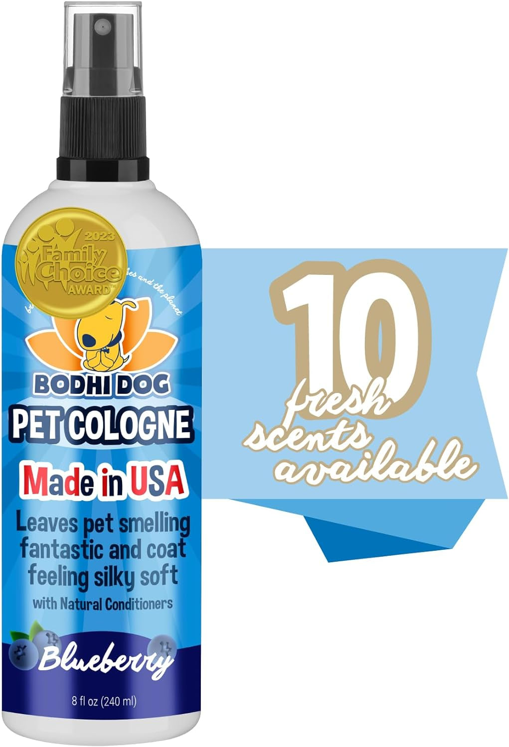 Bodhi Dog Natural Dog Cologne | Premium Scented Deodorizing Body Spray for Dogs & Cats | Neutralizes Strong Odors | Dog Perfume with Natural Dog Conditioner | Made in USA (Blueberry, 8 Fl Oz)