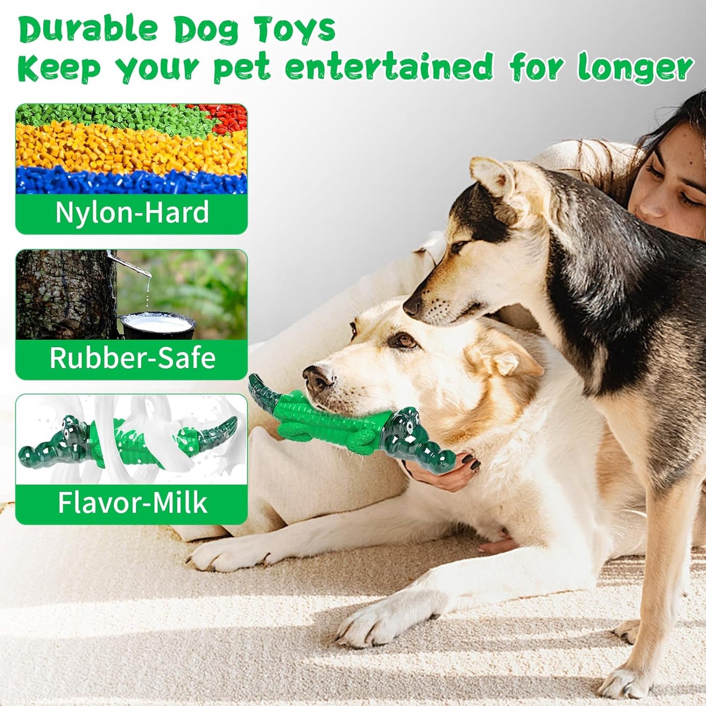 Dog Chew Toys for Aggresive Chewers：Dog Toys for Large Dogs - Heavy Duty Dog Toys - Indestructible Dog Toys for Medium/Large Dogs Breed (Coffee)