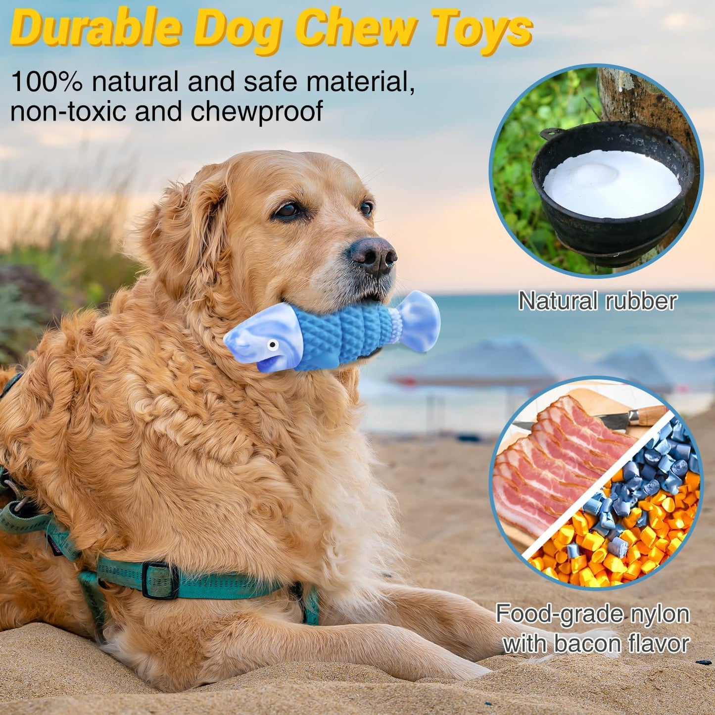 Wintour Tough Dog Toys for Aggressive Chewers Large Breed, Indestructible Dog Toys for Large Dogs, Dog Chew Toys for Aggressive Chewers, Durable Dog Toys, Squeaky Dog Toys, Large Dog Toys for Big Dogs