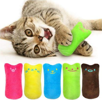 5Pcs Bite Resistant Catnip Toys for Cats,Catnip Filled Cartoon Mice Cat Teething Chew Toy (Multicolored)