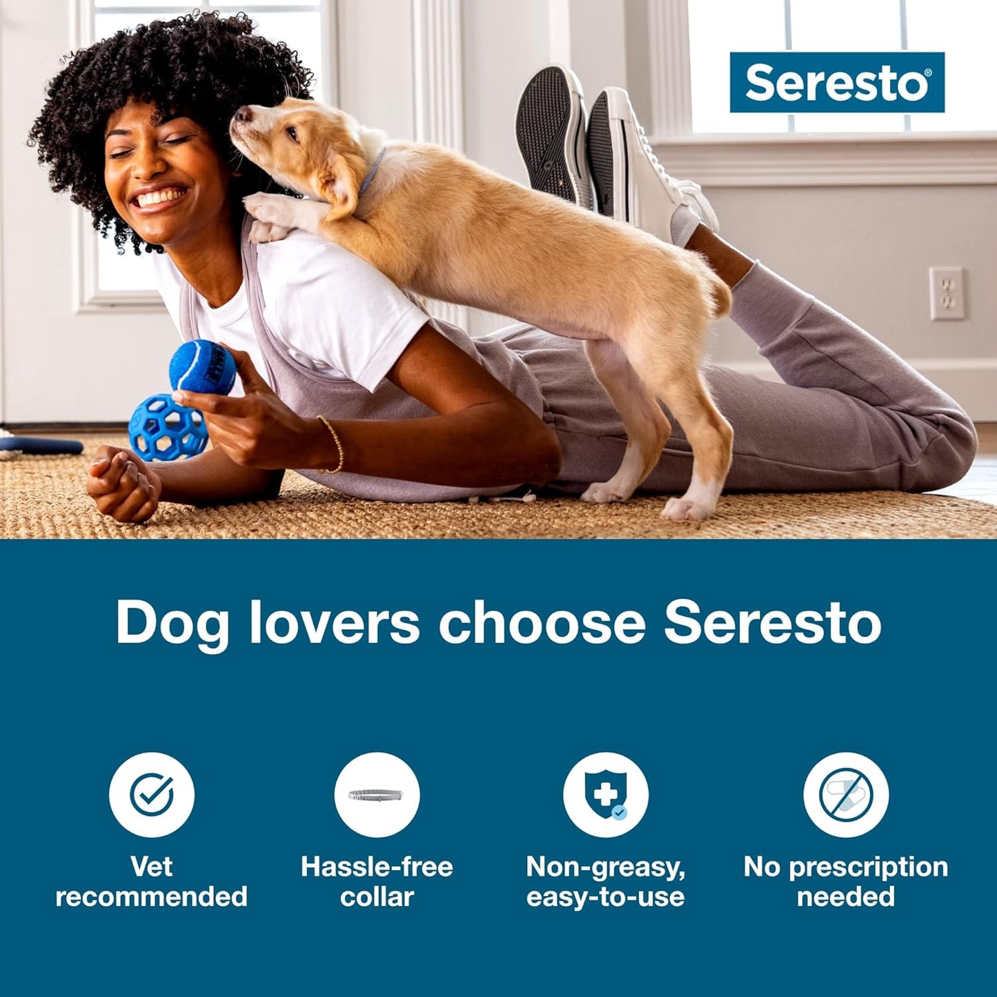 Seresto Small Dog Vet-Recommended Flea & Tick Treatment & Prevention Collar for Dogs under 18 Lbs. | 8 Months Protection