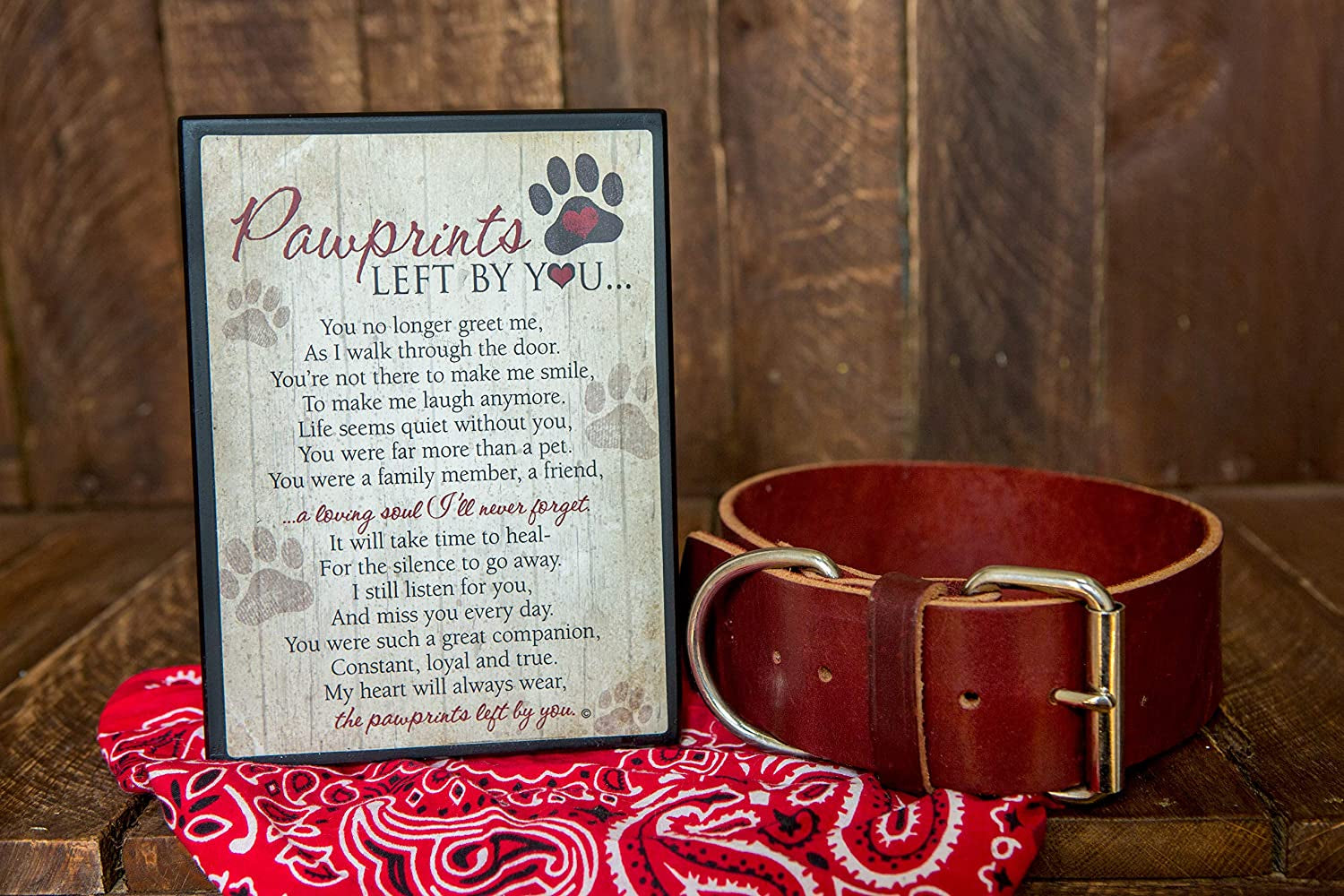 Pawprints Left by You Pet Memorial Plaque - Remembrance Offering for Grieving Pet Owner