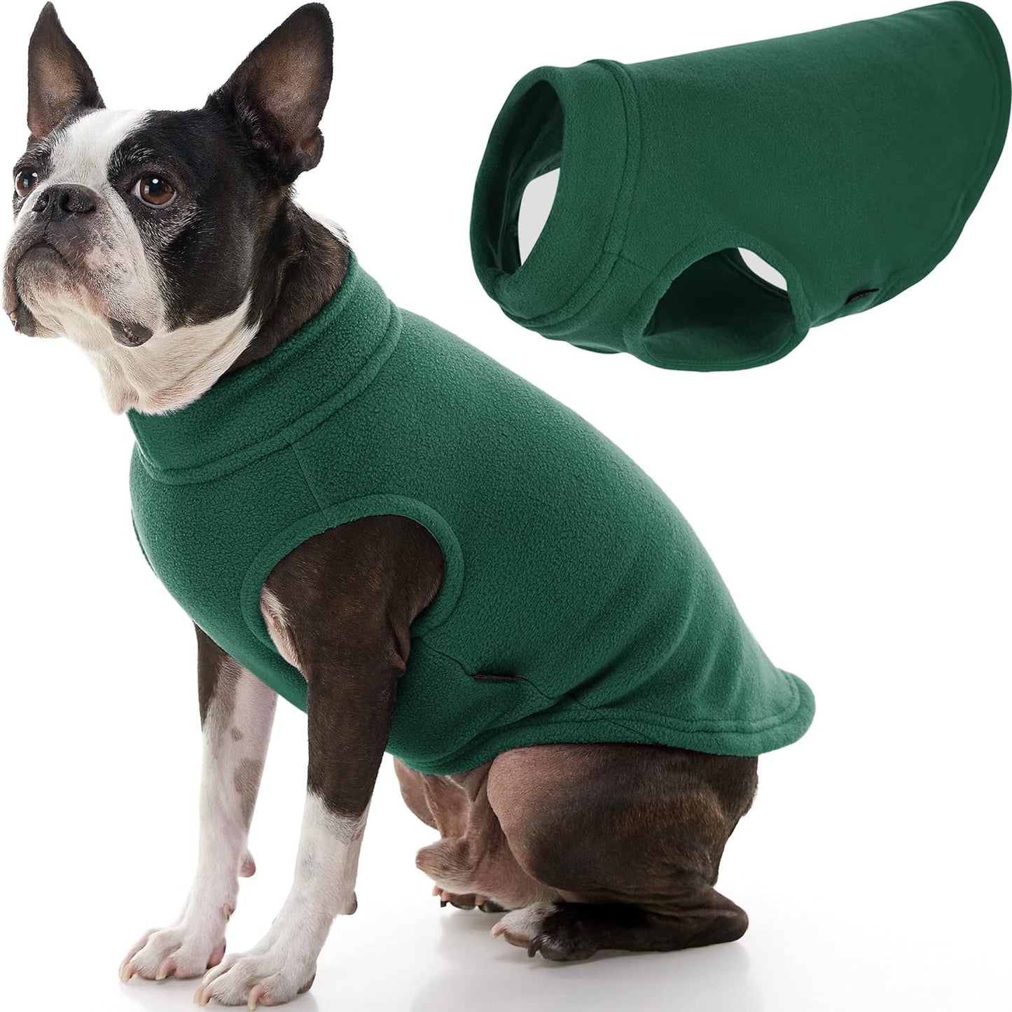 Gooby Stretch Fleece Vest Dog Sweater - Forest Green, Large - Warm Pullover Fleece Dog Jacket - Winter Dog Clothes for Small Dogs Boy - Dog Sweaters for Small Dogs to Dog Sweaters for Large Dogs